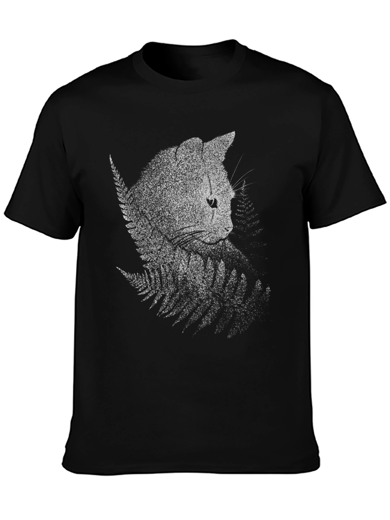 Nature Cat Graphic Tee - Black Crewneck