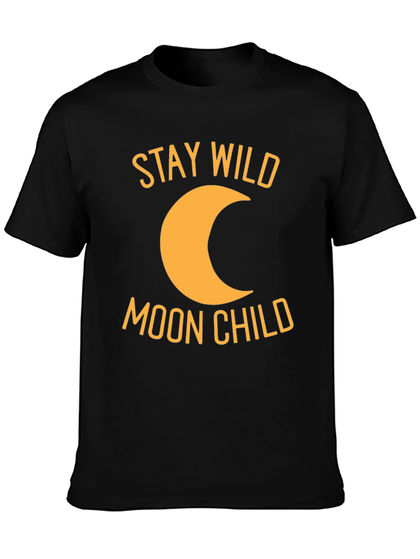 Stay Wild Moon Child Black Graphic T-Shirt