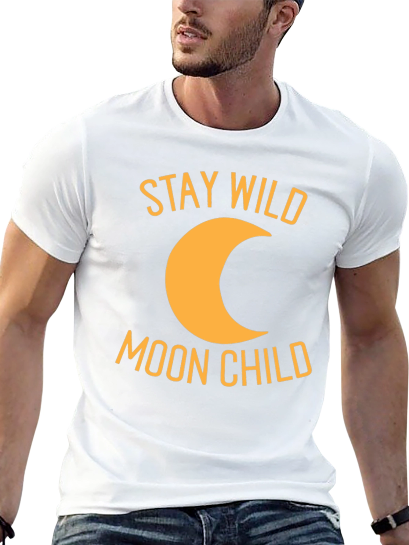 Stay Wild Moon Child Black Graphic T-Shirt