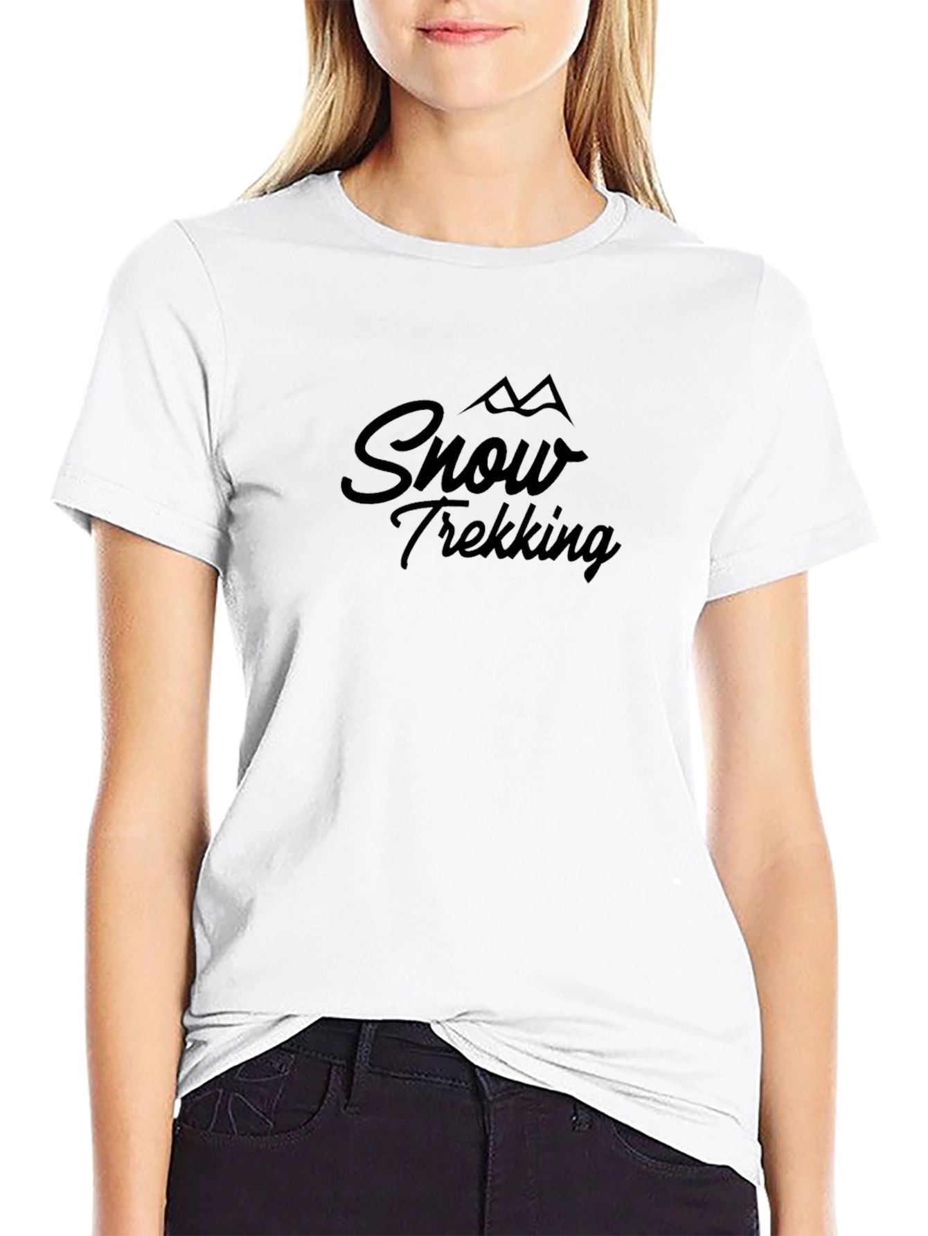 Snow Trekking Black T-Shirt - Adventure Ready