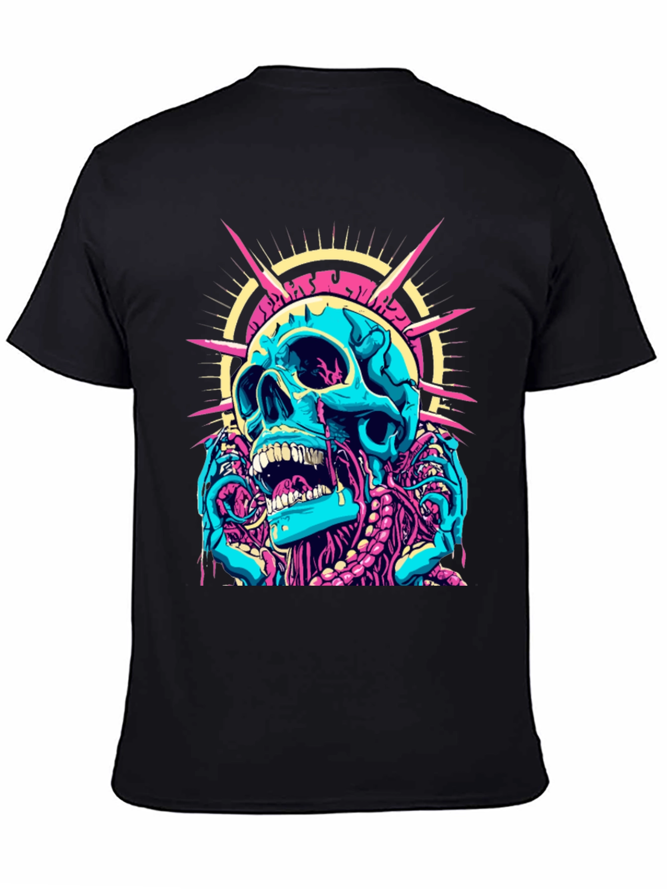 Skull Graphic Print Black T-Shirt