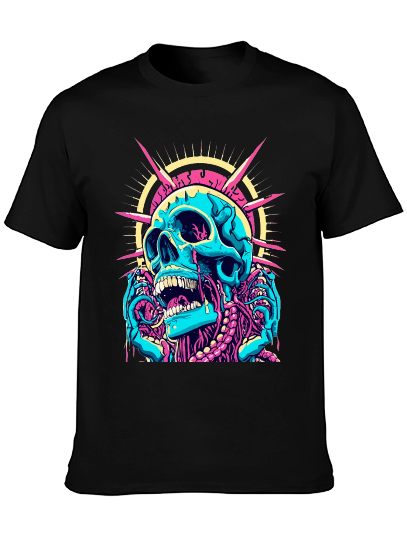 Skull Graphic Print Black T-Shirt