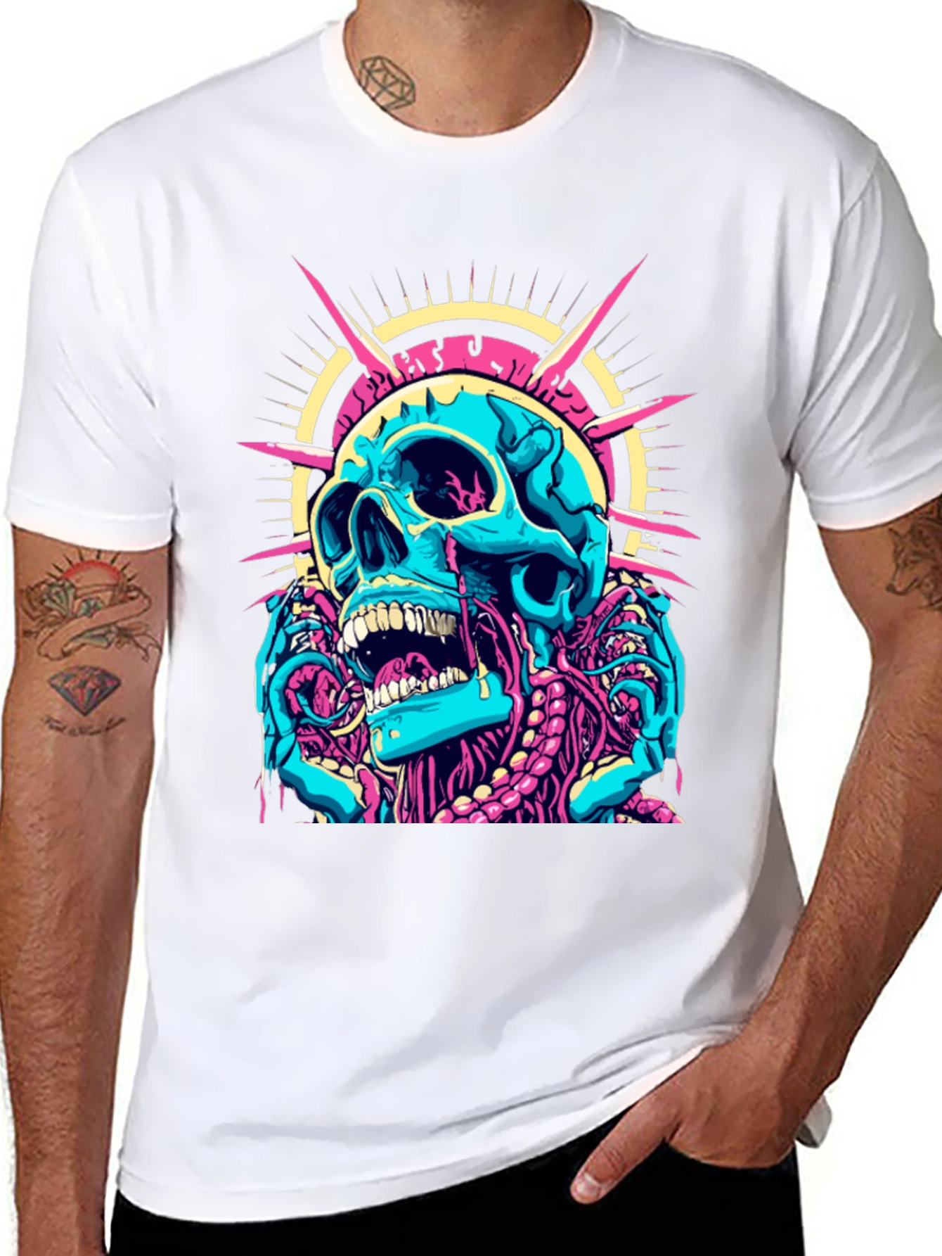 Skull Graphic Print Black T-Shirt