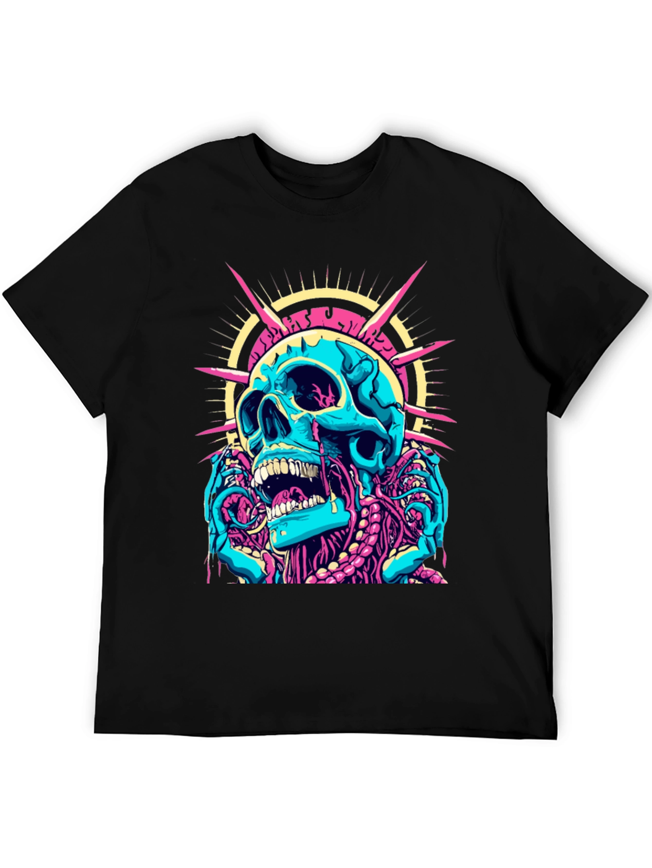Skull Graphic Print Black T-Shirt