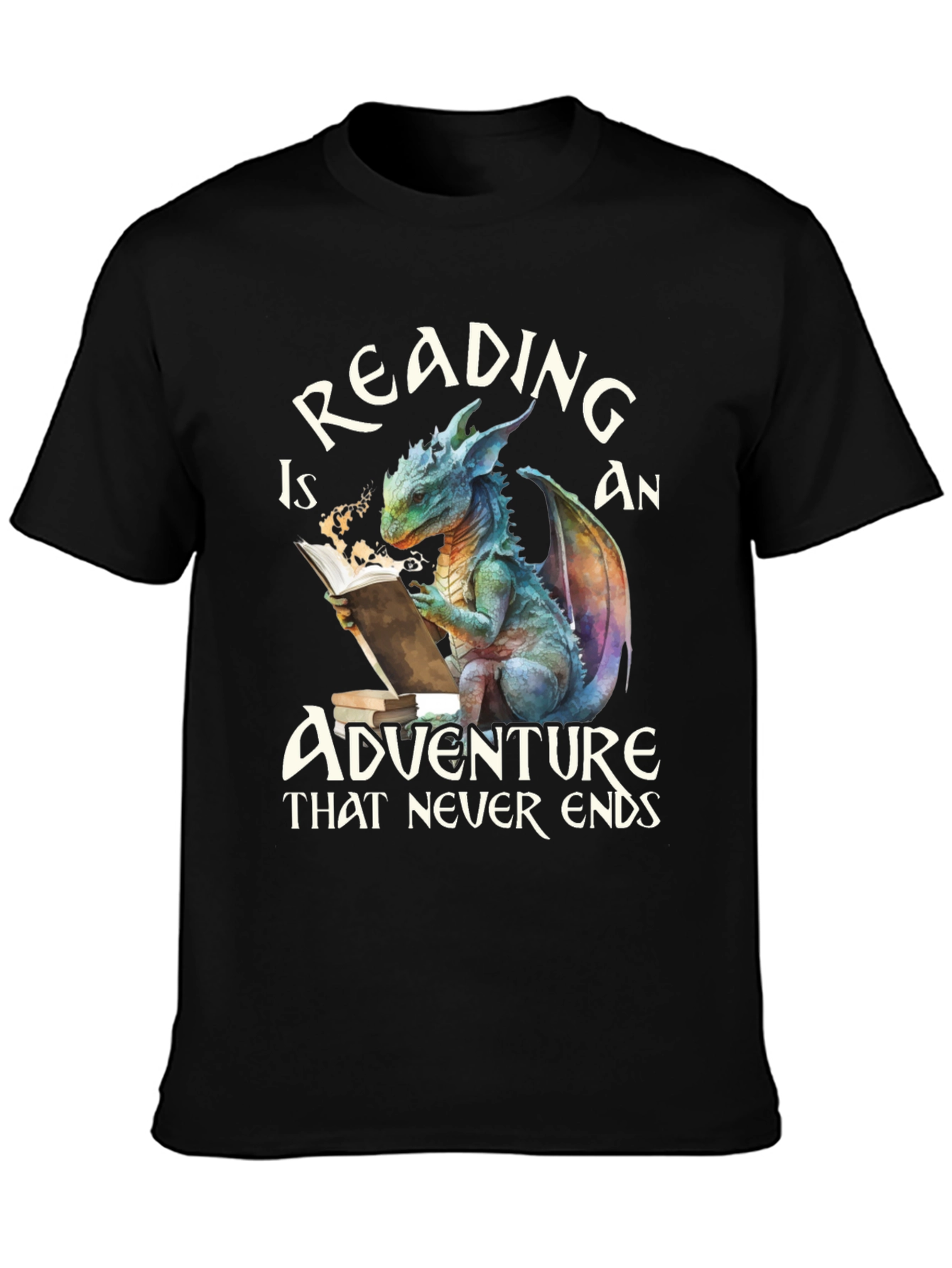Reading Dragon Graphic Tee - Adventure Never Ends