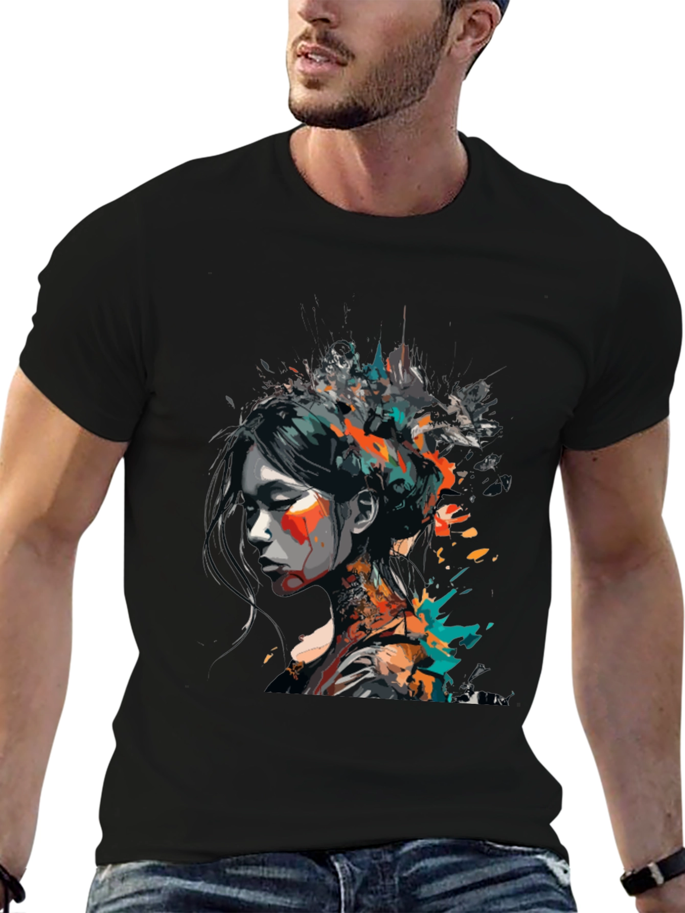 Abstract Art Womans Graphic Tee - Modern Style