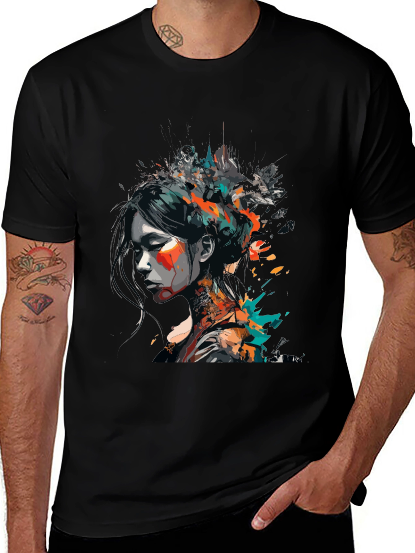 Abstract Art Womans Graphic Tee - Modern Style