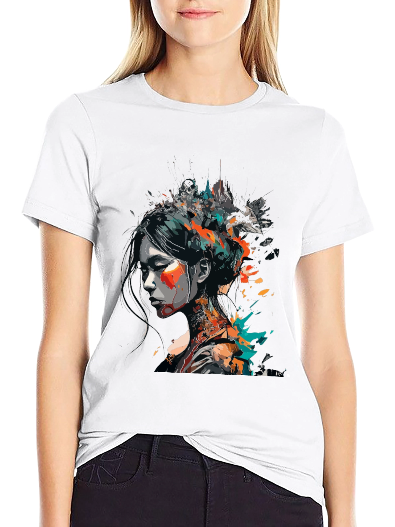 Abstract Art Womans Graphic Tee - Modern Style