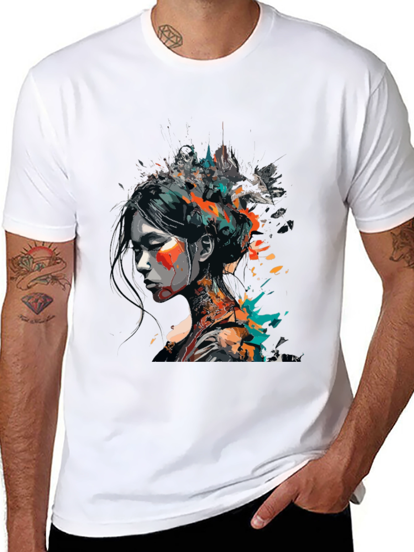 Abstract Art Womans Graphic Tee - Modern Style