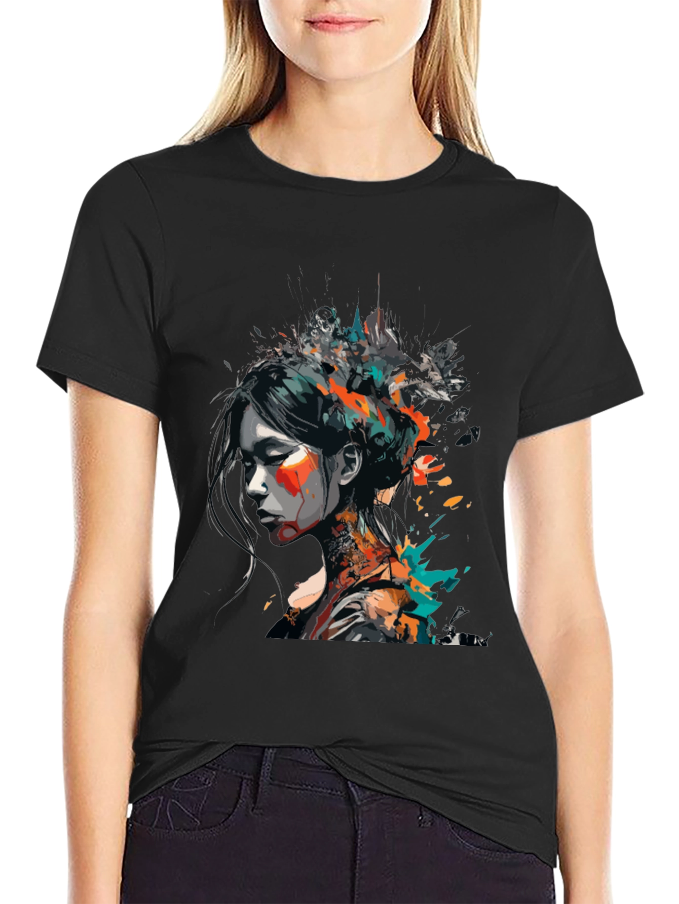 Abstract Art Womans Graphic Tee - Modern Style