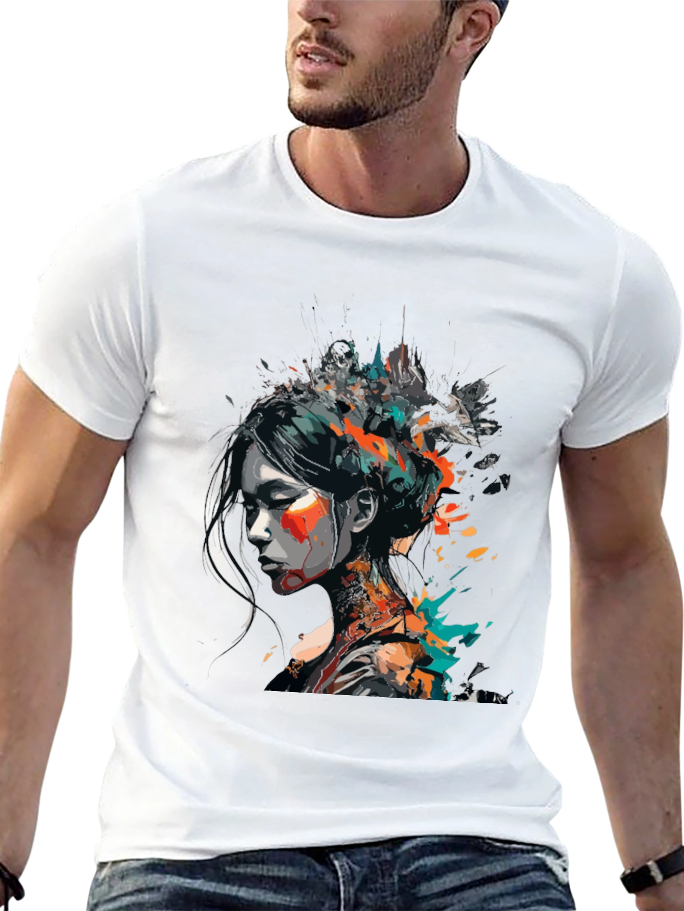 Abstract Art Womans Graphic Tee - Modern Style