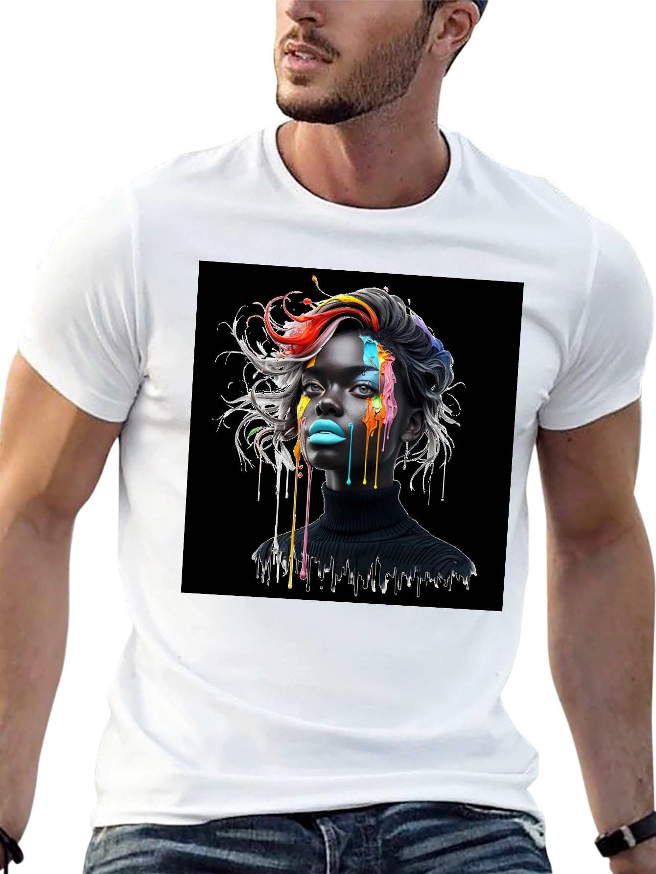 Artistic Drip Black T-Shirt - Unisex