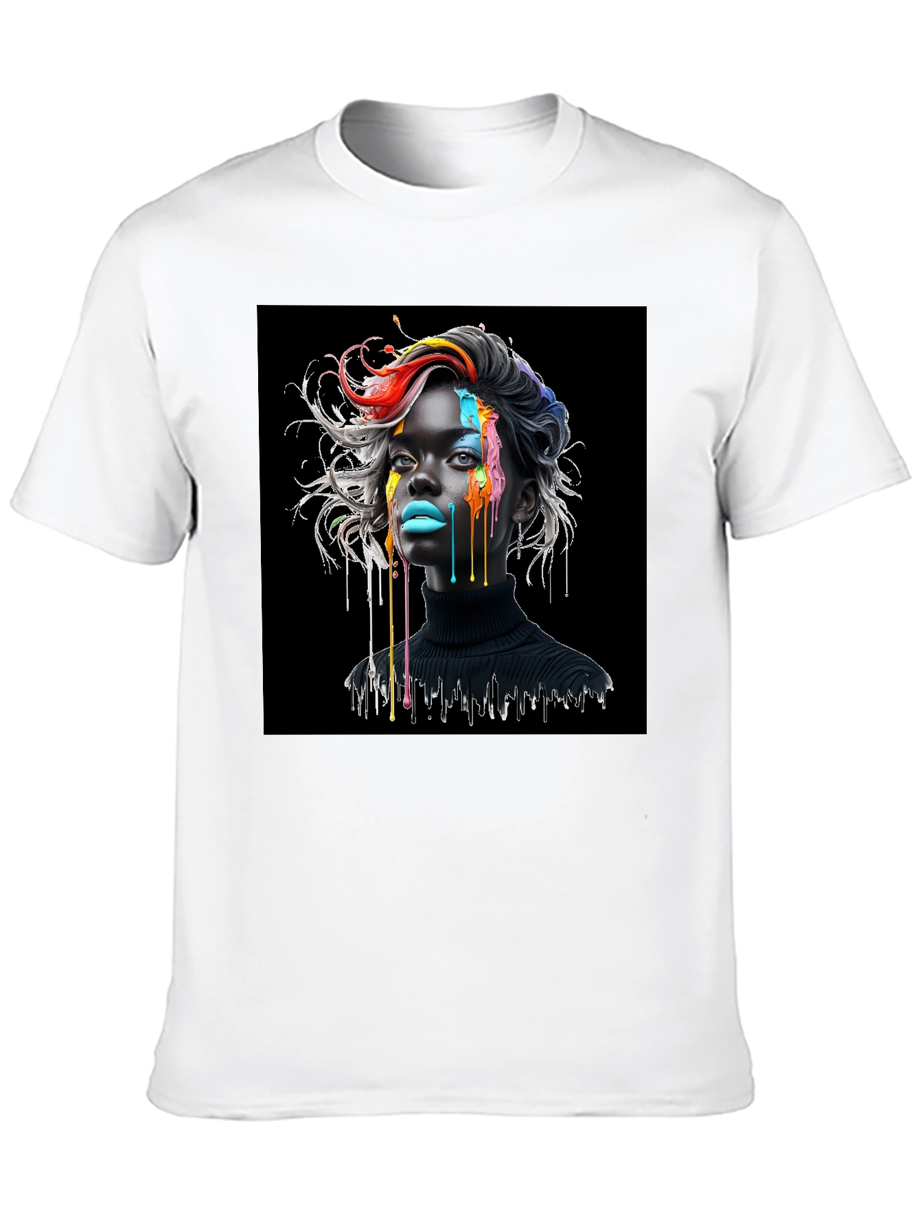 Artistic Drip Black T-Shirt - Unisex