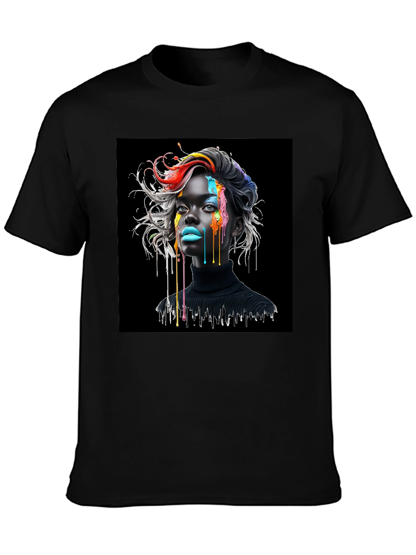 Artistic Drip Black T-Shirt - Unisex