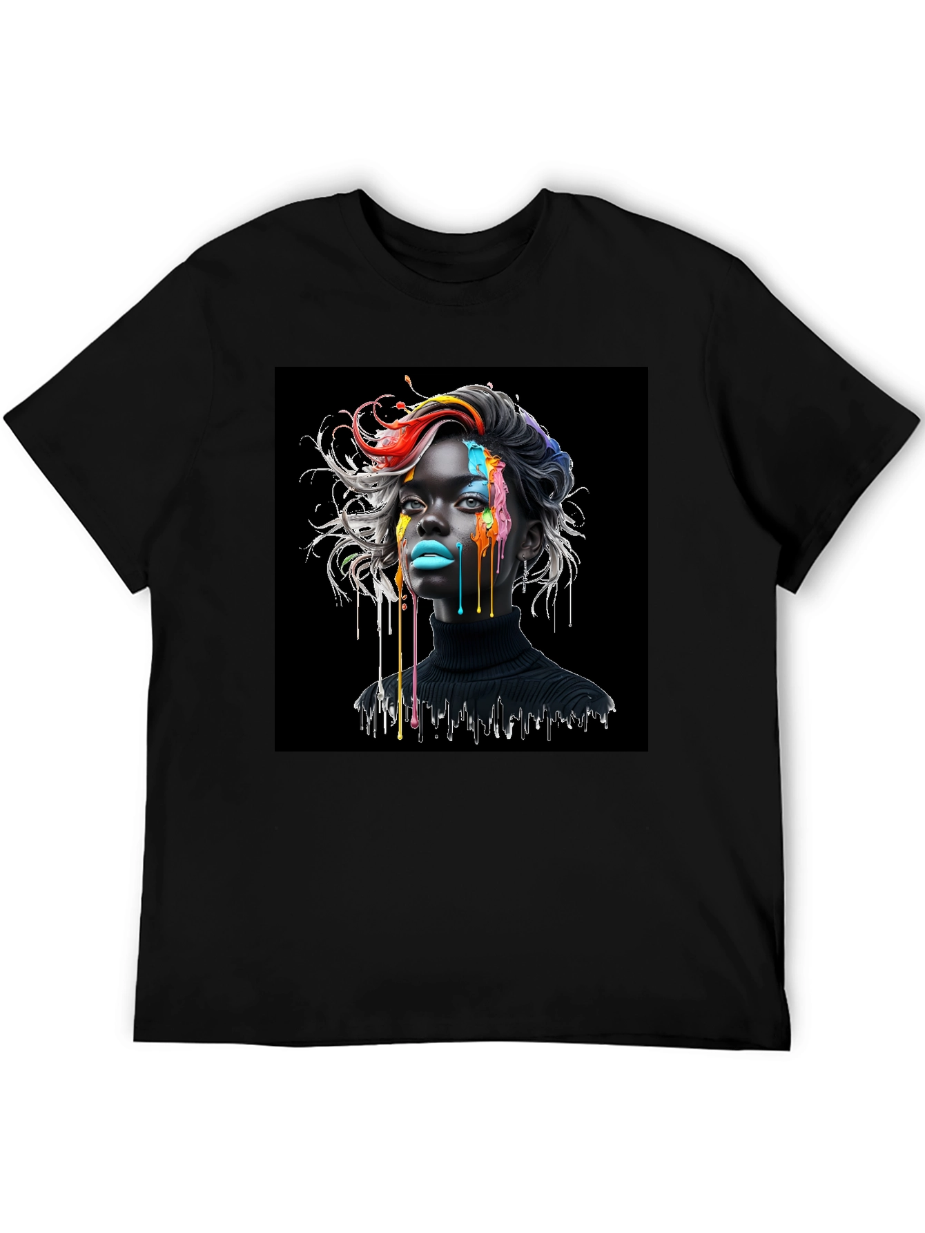 Artistic Drip Black T-Shirt - Unisex