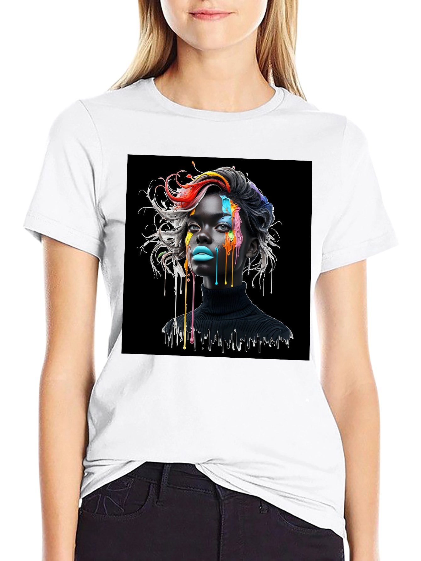 Artistic Drip Black T-Shirt - Unisex