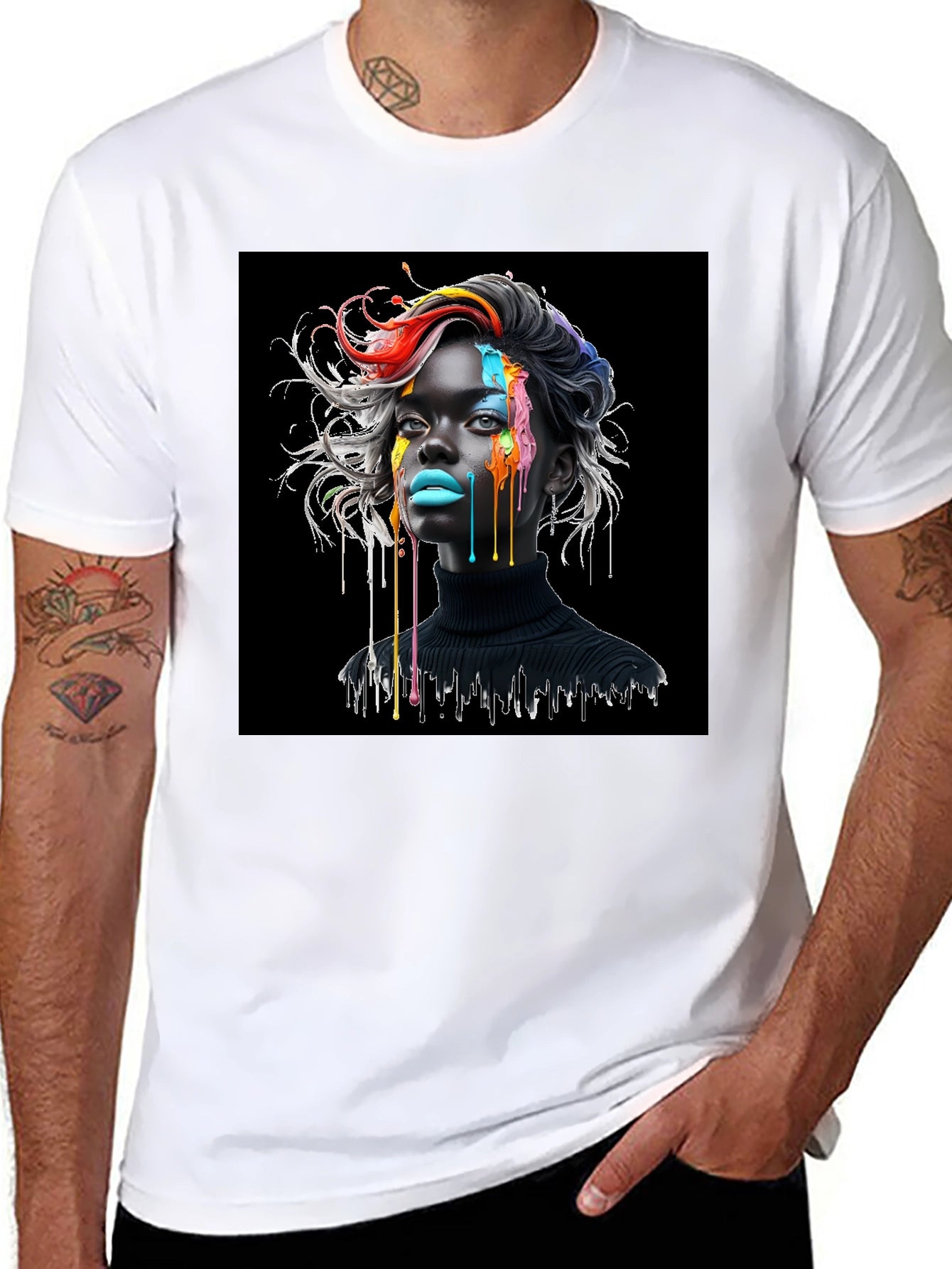 Artistic Drip Black T-Shirt - Unisex