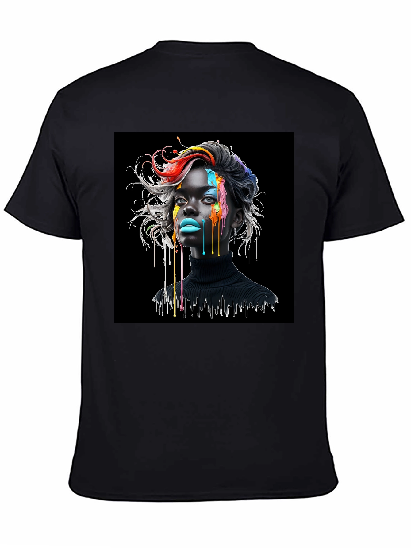 Artistic Drip Black T-Shirt - Unisex