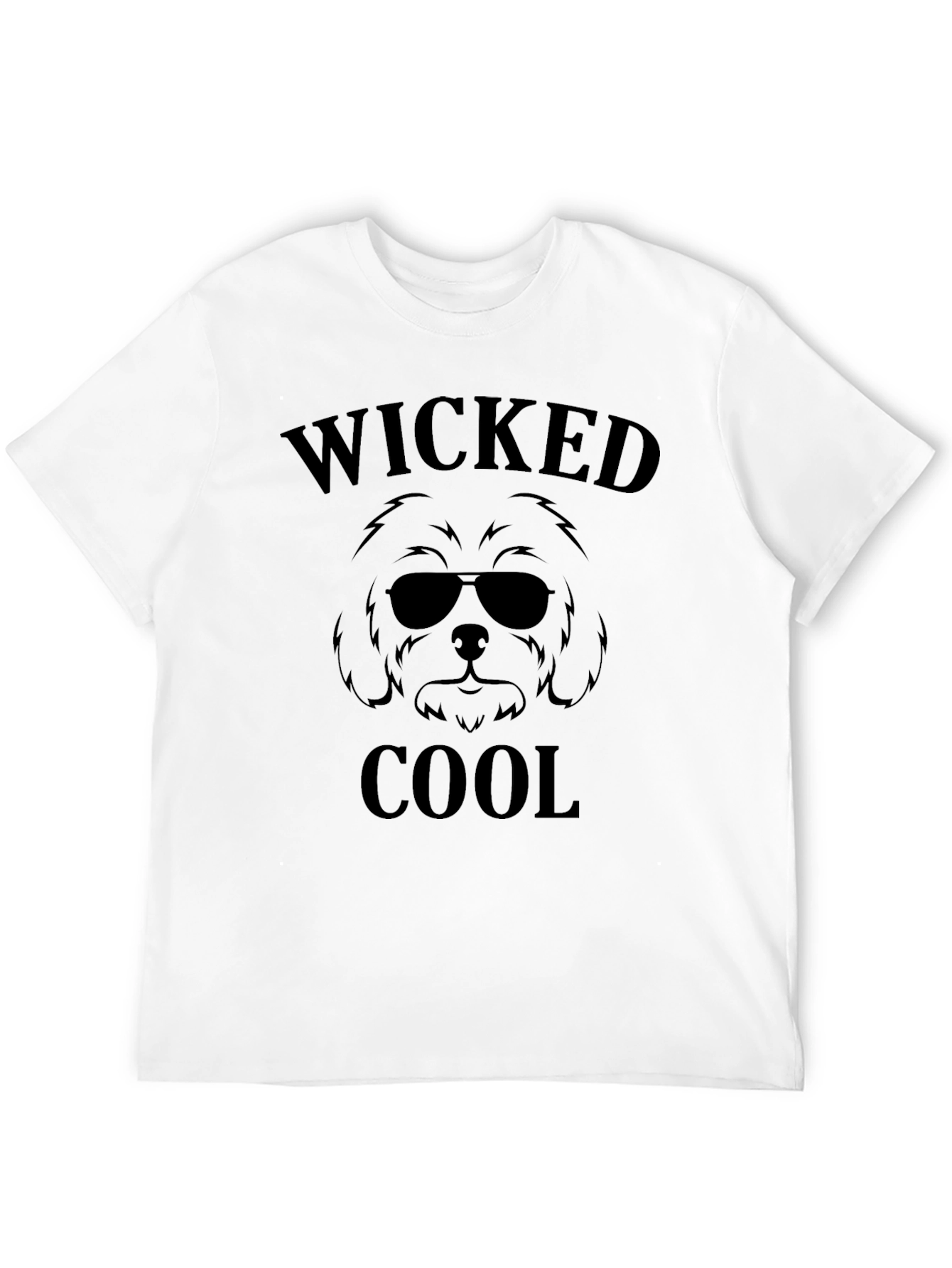 Wicked Cool Dog Graphic Tee - Black Cotton T-Shirt