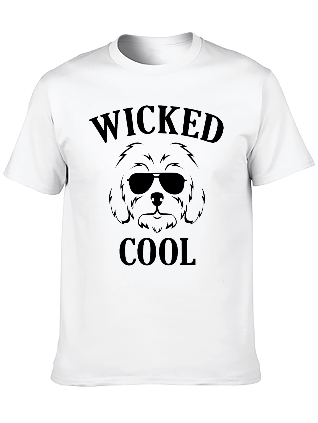 Wicked Cool Dog Graphic Tee - Black Cotton T-Shirt