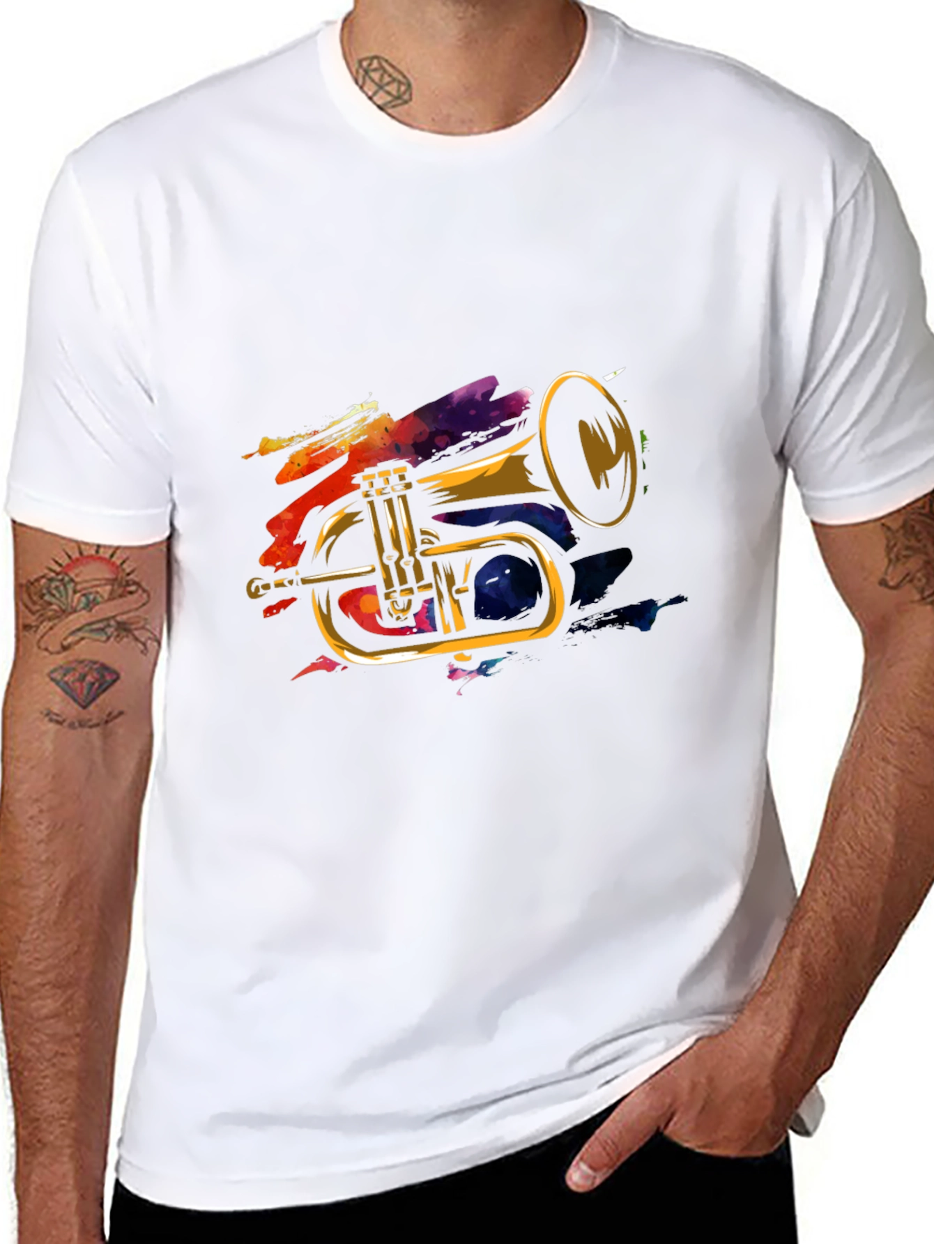 Trumpet Graphic Tee - Cool Musical Instrument Design