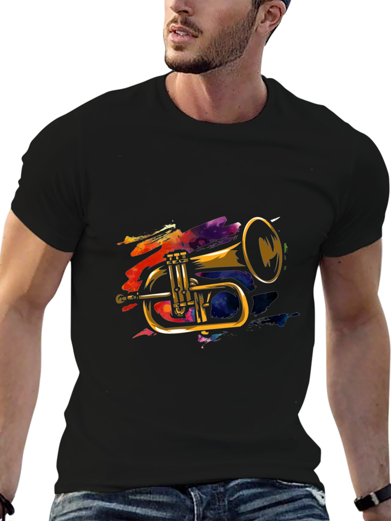 Trumpet Graphic Tee - Cool Musical Instrument Design