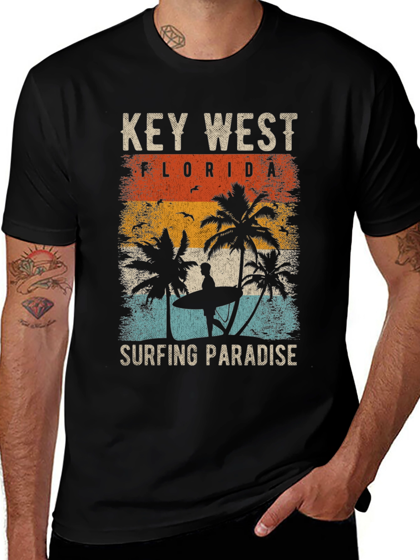 Key West Florida Surfing Paradise Graphic Tee