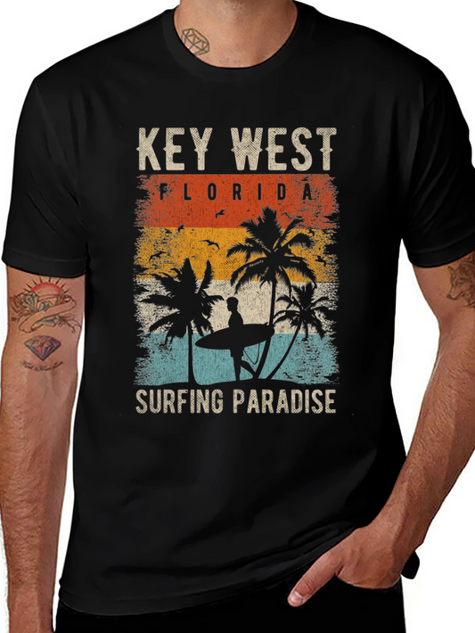 Key West Florida Surfing Paradise Graphic Tee
