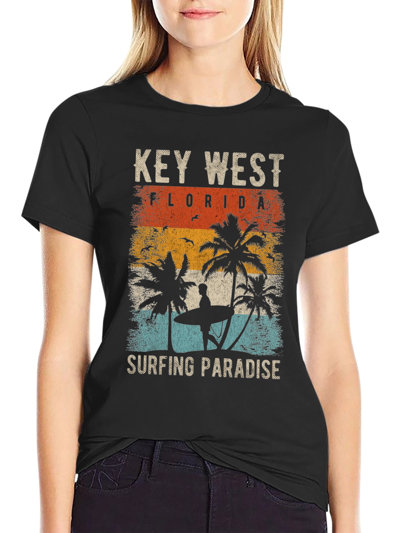 Key West Florida Surfing Paradise Graphic Tee