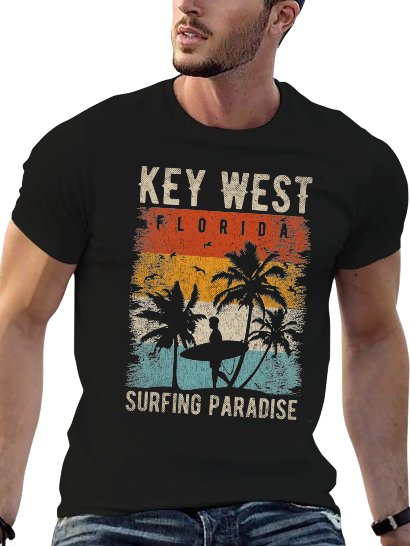 Key West Florida Surfing Paradise Graphic Tee
