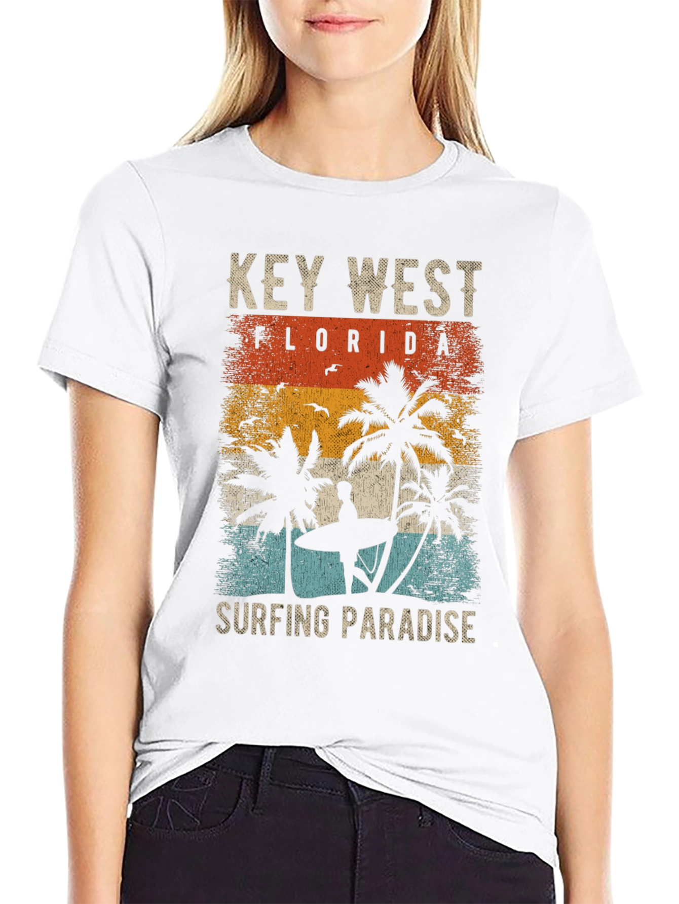 Key West Florida Surfing Paradise Graphic Tee