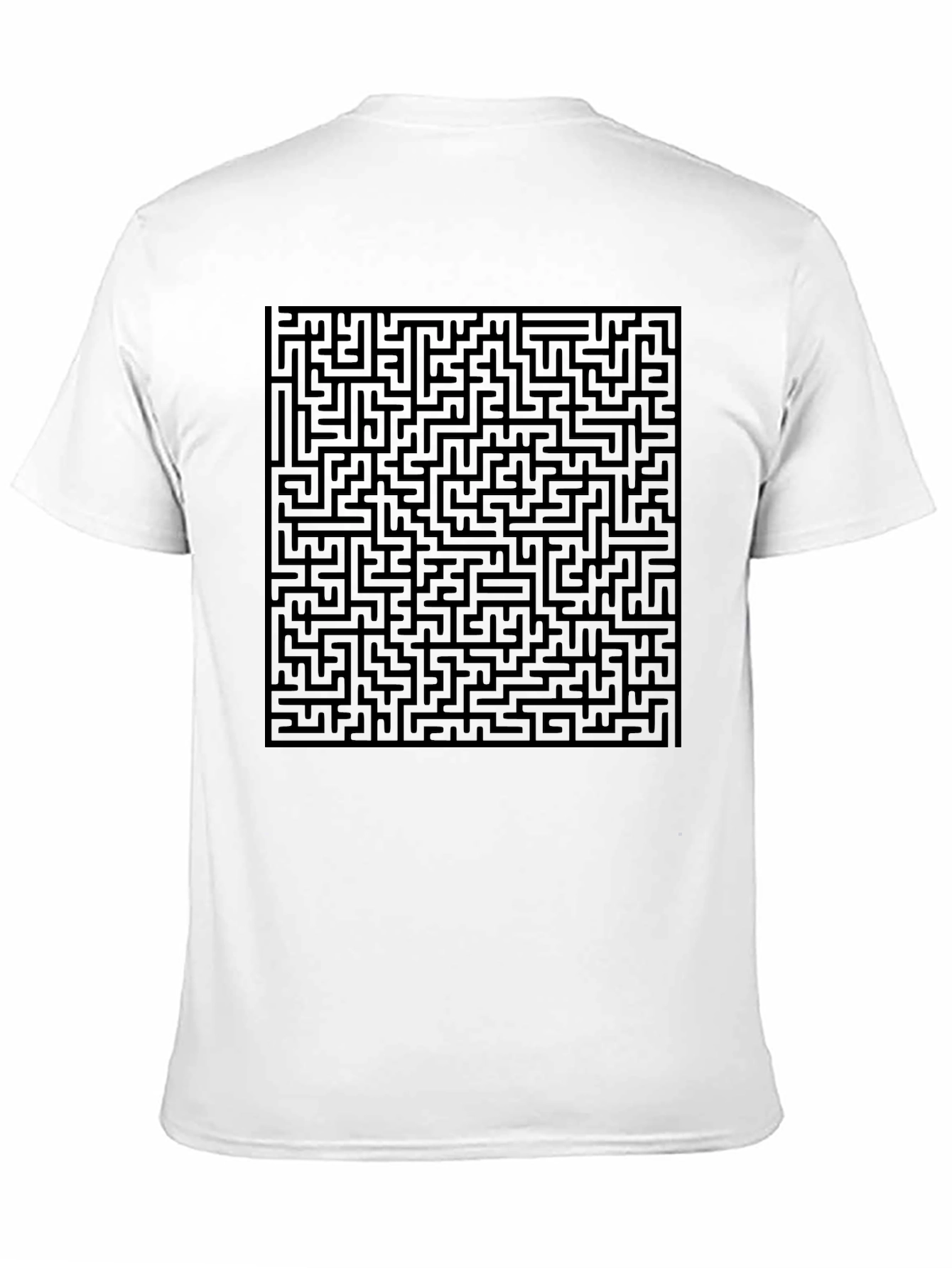Maze Graphic Print Tee - Black Casual Style
