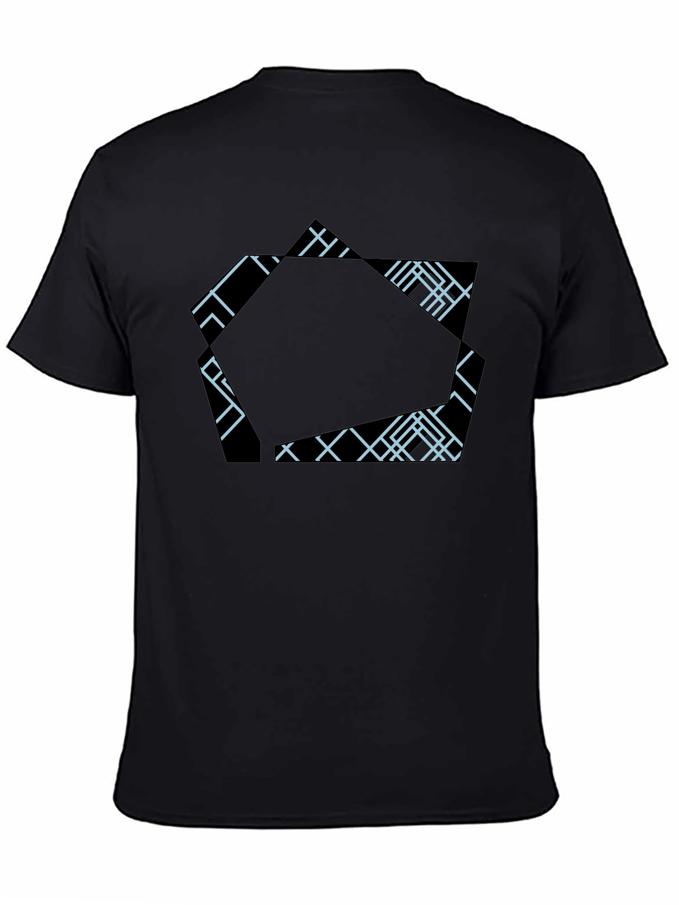 Geometric Design Black T-Shirt - Modern Casual Wear