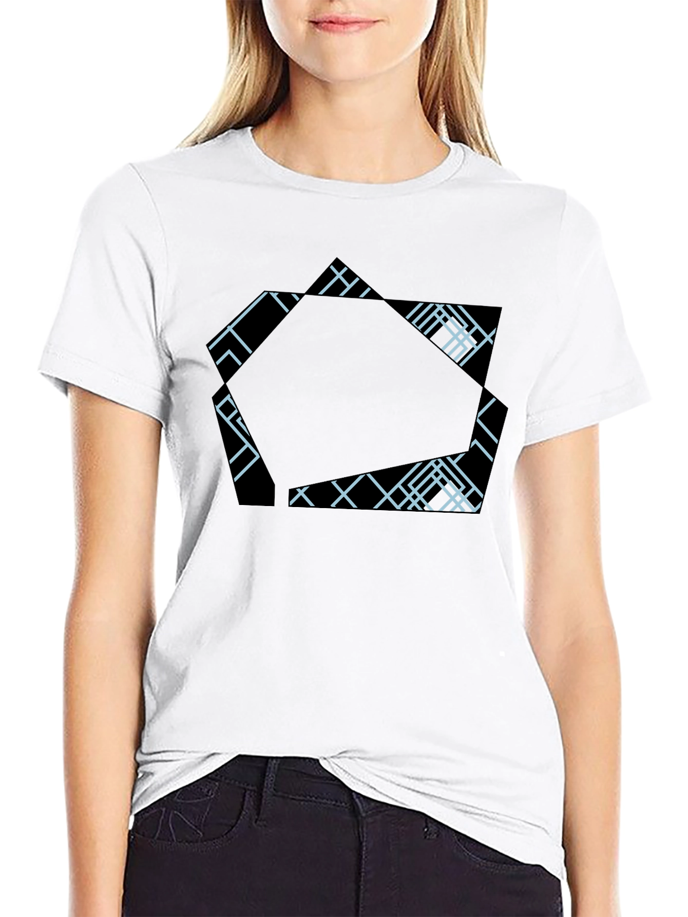 Geometric Design Black T-Shirt - Modern Casual Wear