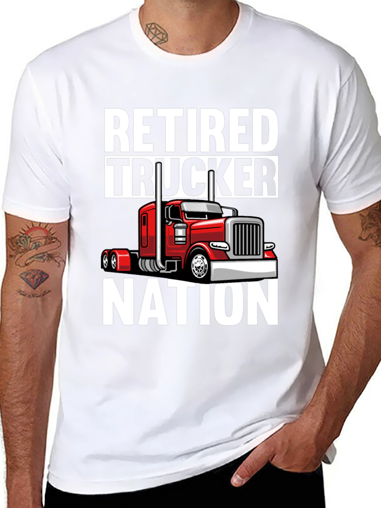Retired Trucker Nation Black Graphic Tee