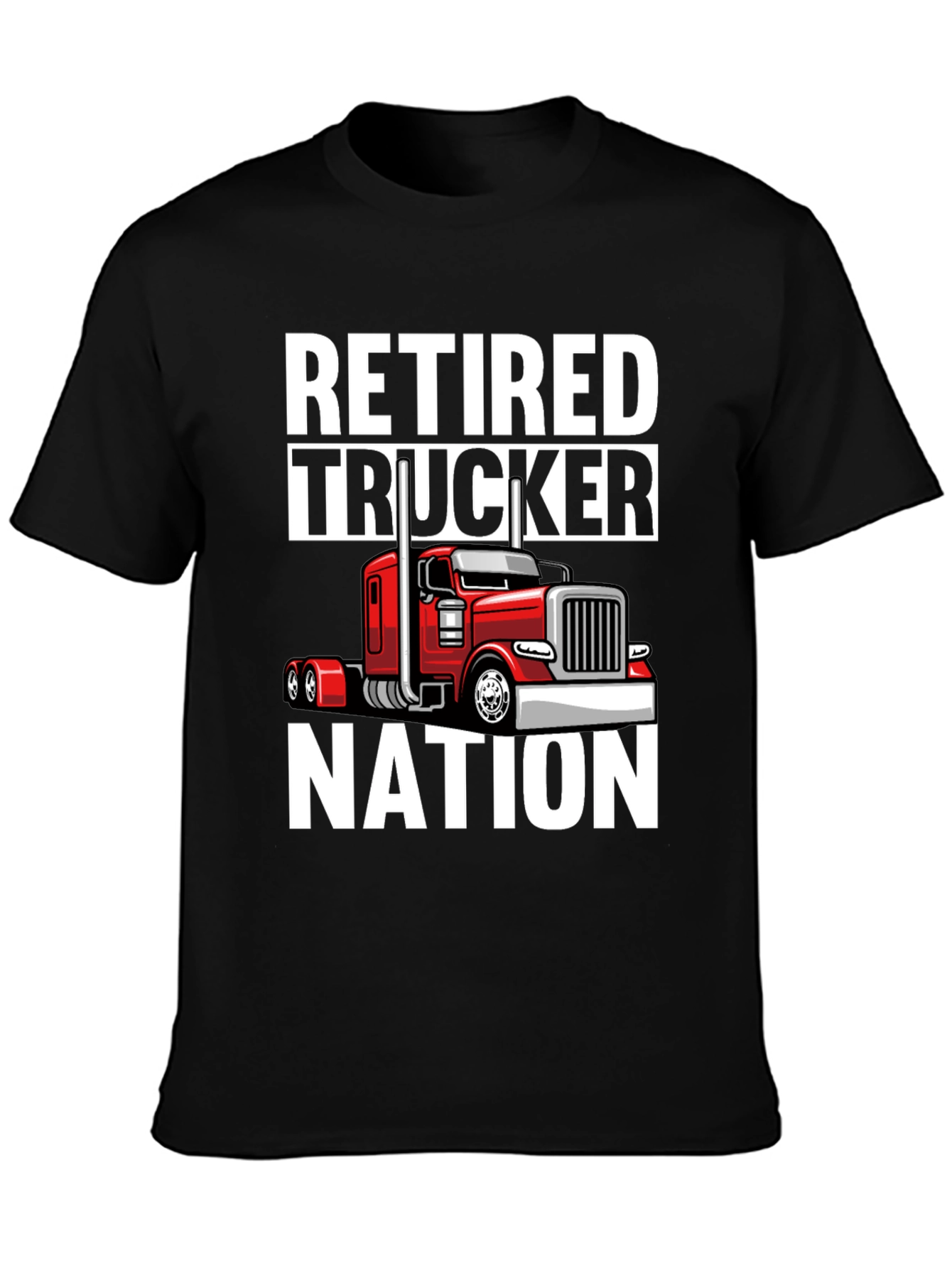 Retired Trucker Nation Black Graphic Tee