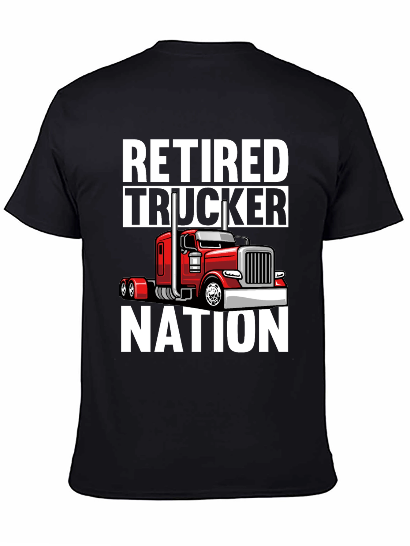 Retired Trucker Nation Black Graphic Tee