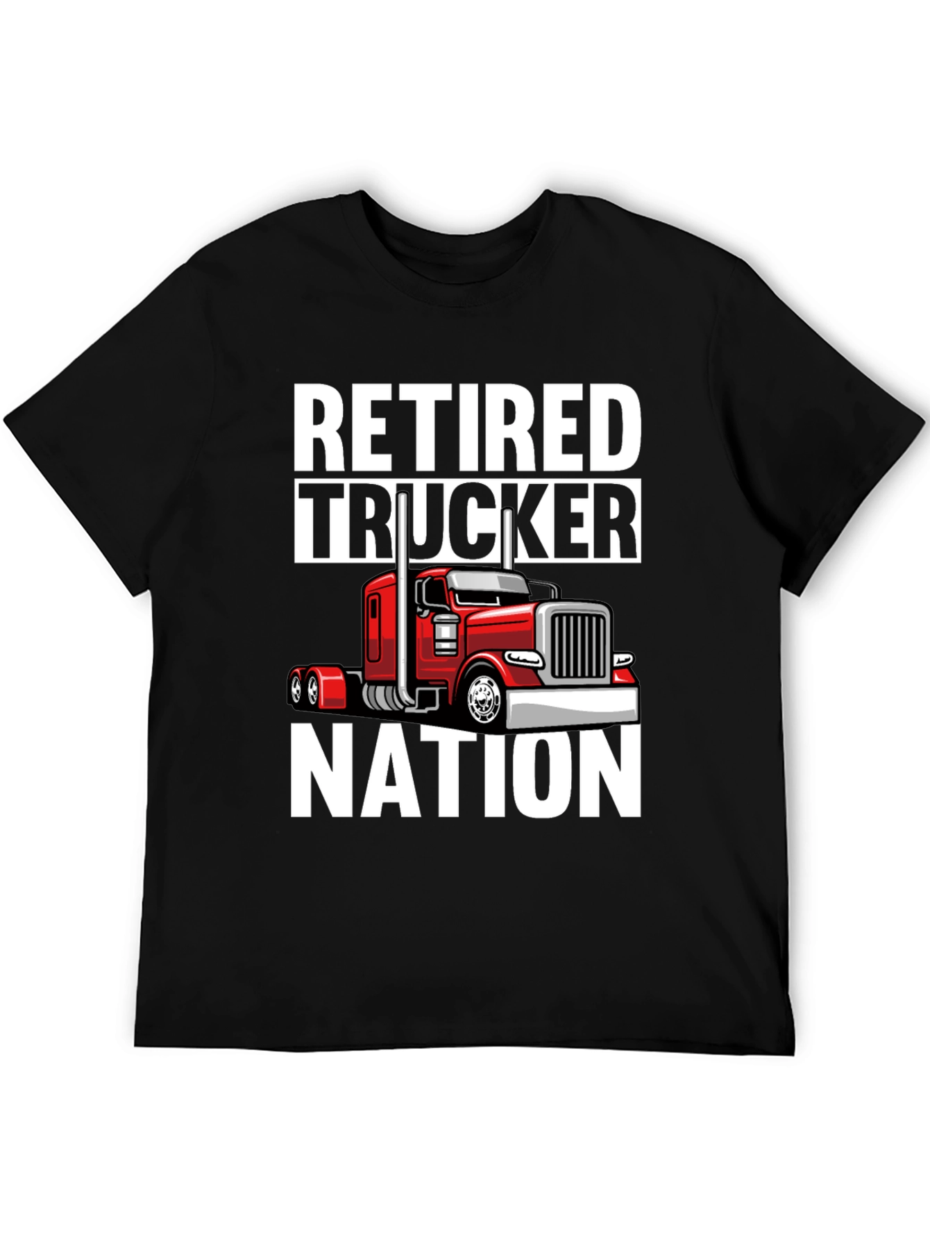 Retired Trucker Nation Black Graphic Tee