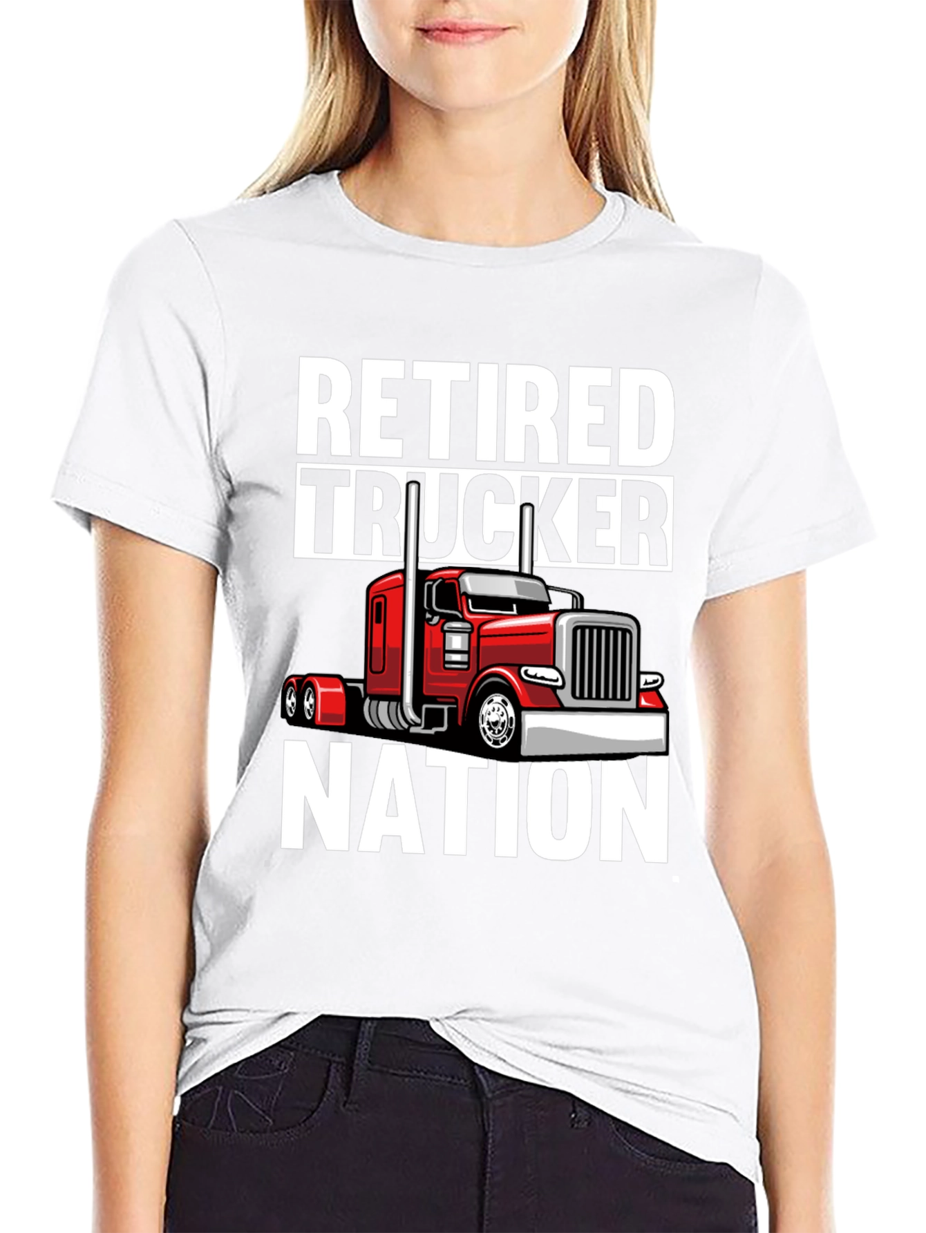 Retired Trucker Nation Black Graphic Tee