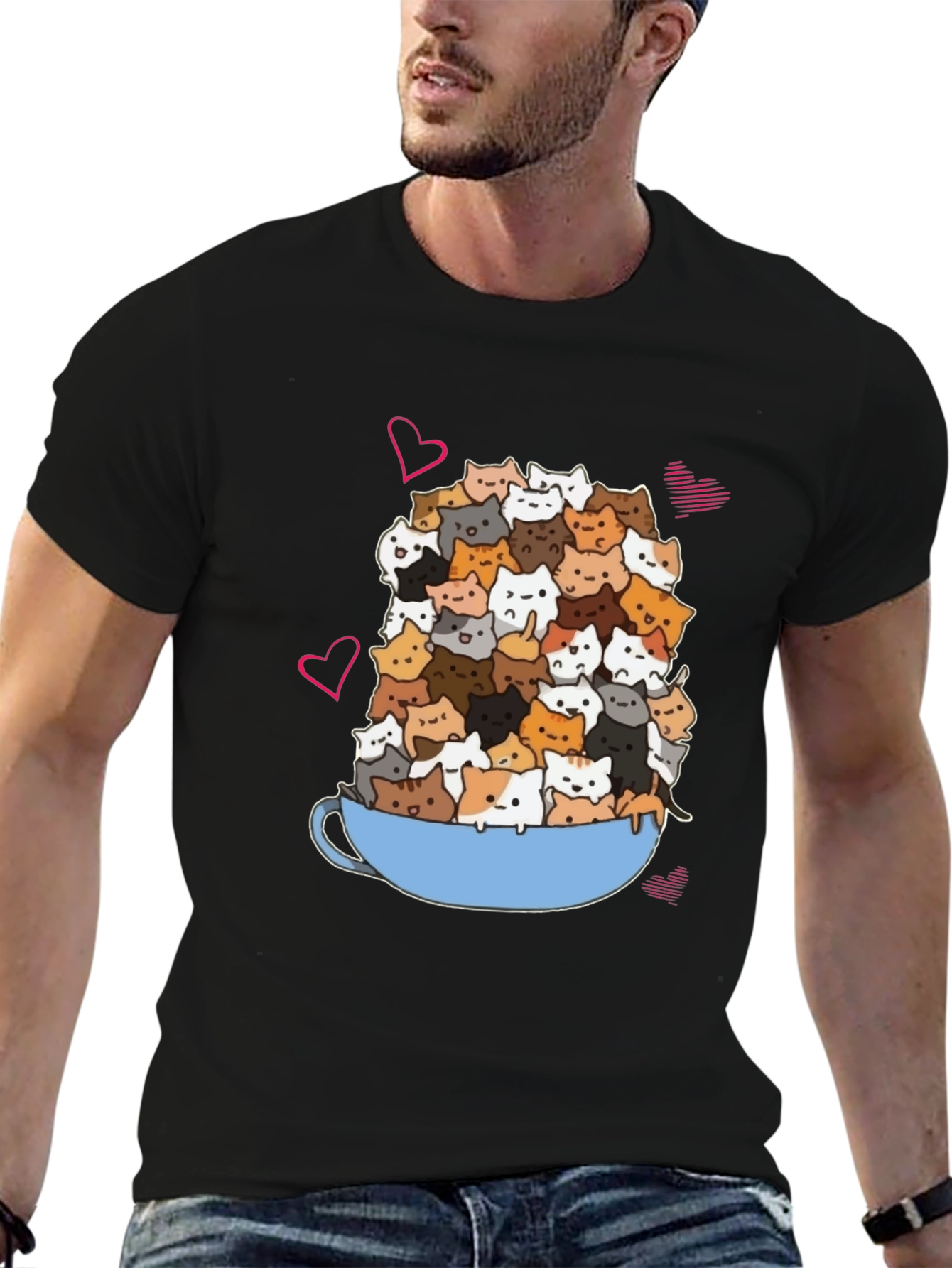 Cat Lover T-Shirt: Overflowing Mug of Kittens!