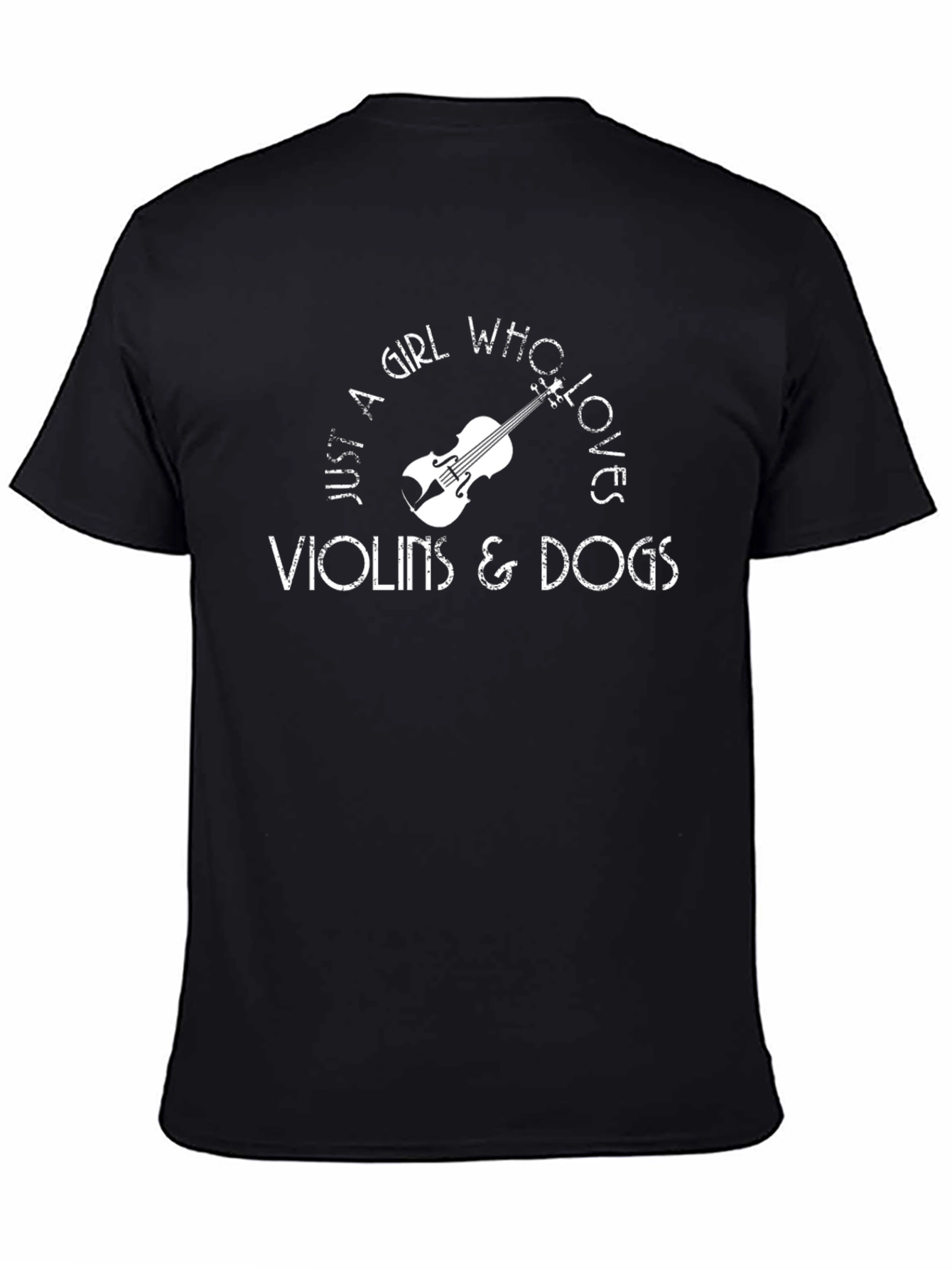 Violins & Dogs Lover T-Shirt - Black