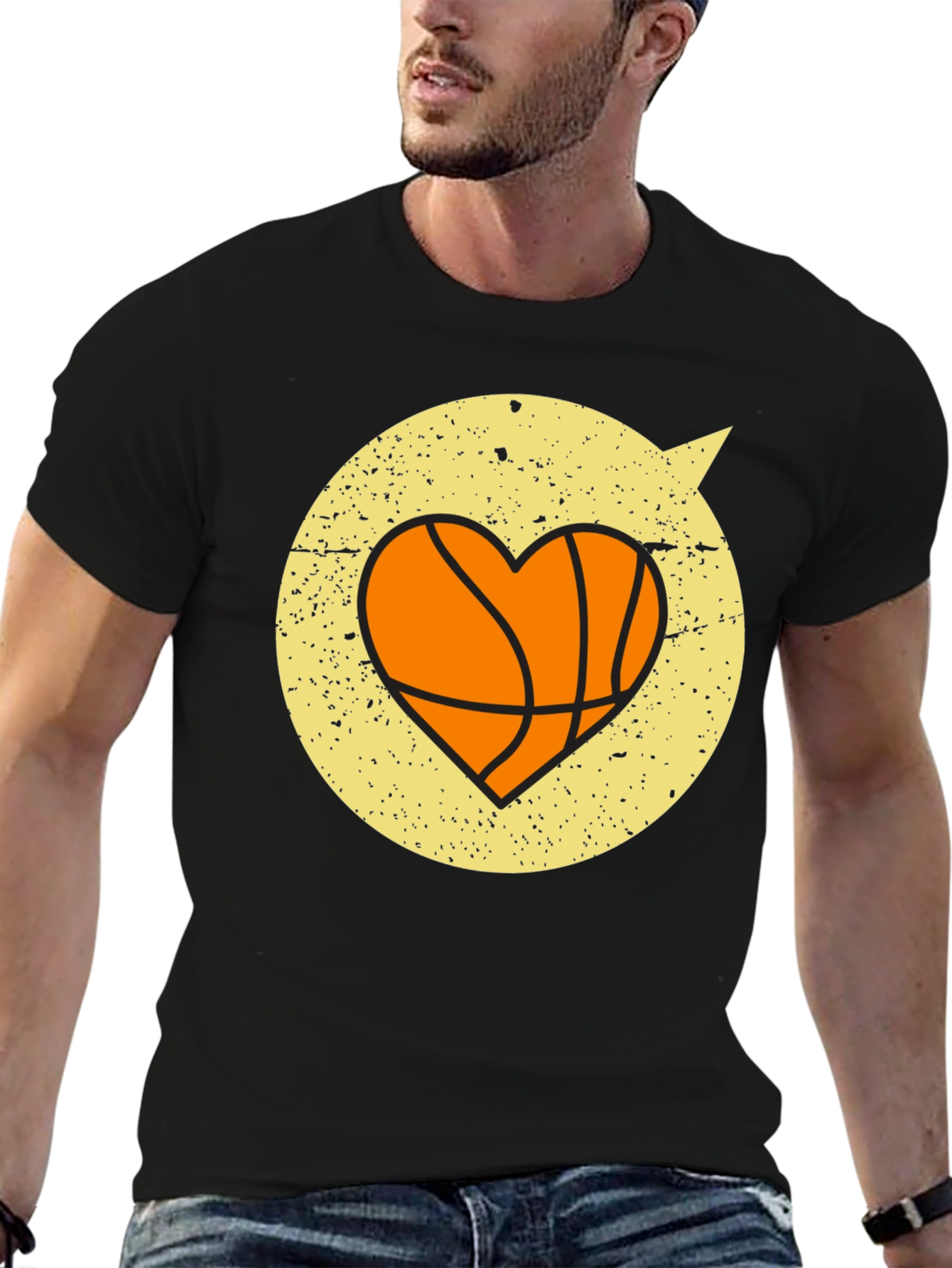 Basketball Heart Graphic Tee - Stylish & Comfortable