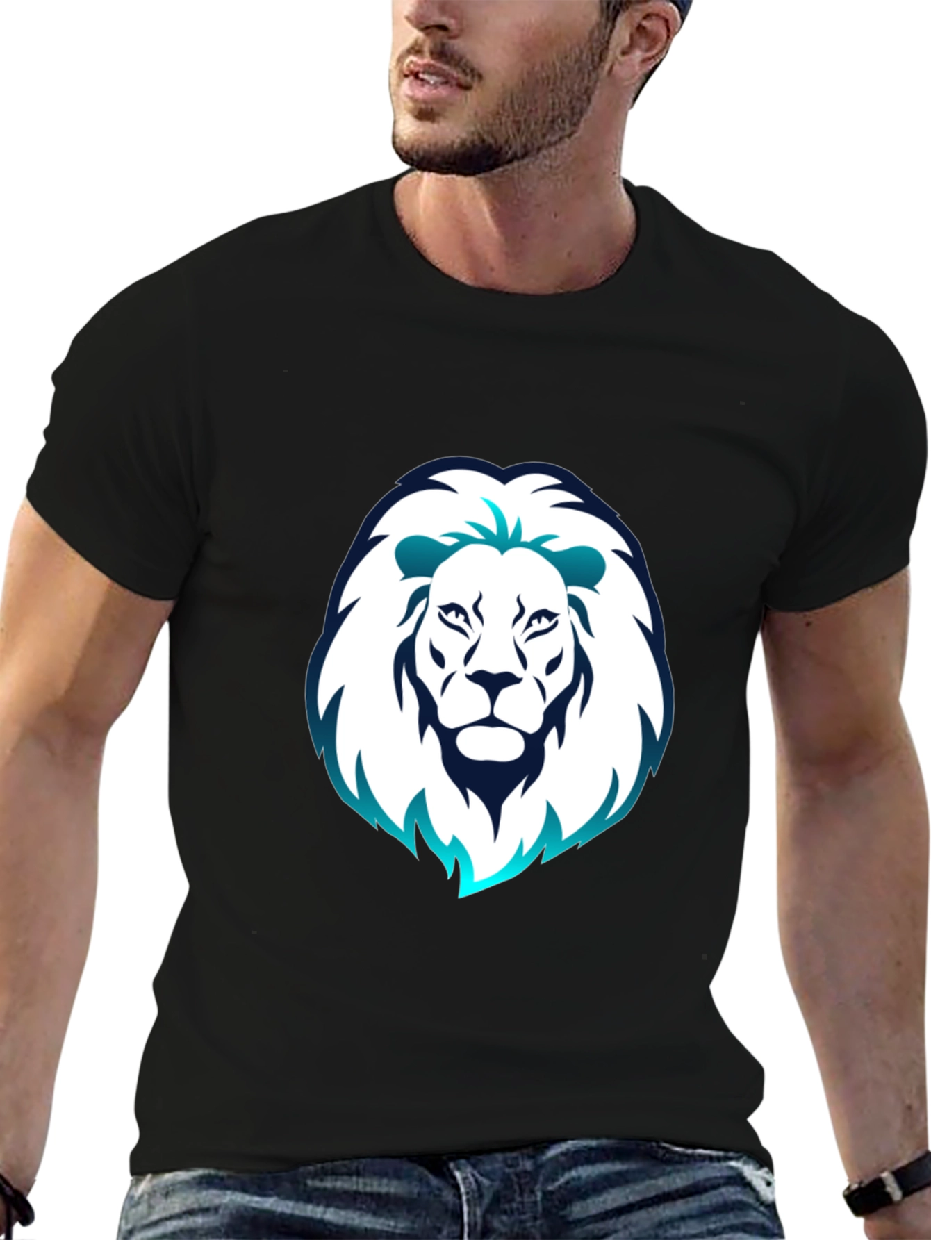 Lion Head Graphic Tee - Black T-Shirt