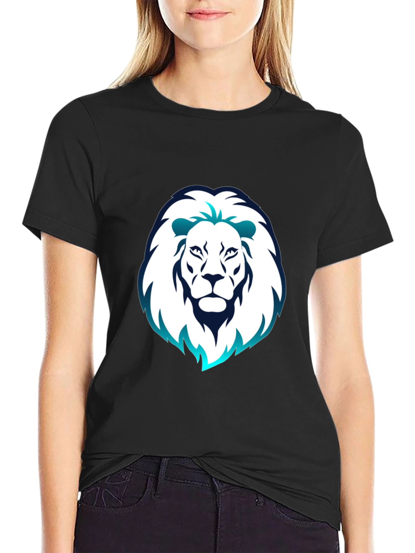 Lion Head Graphic Tee - Black T-Shirt