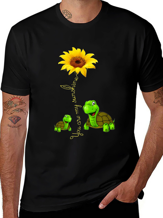Turtle & Sunflower Graphic Tee - You Are My Sunshine