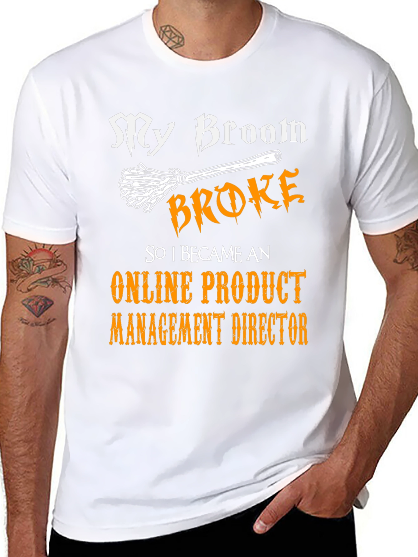 My Broom Broke Funny Halloween T-Shirt