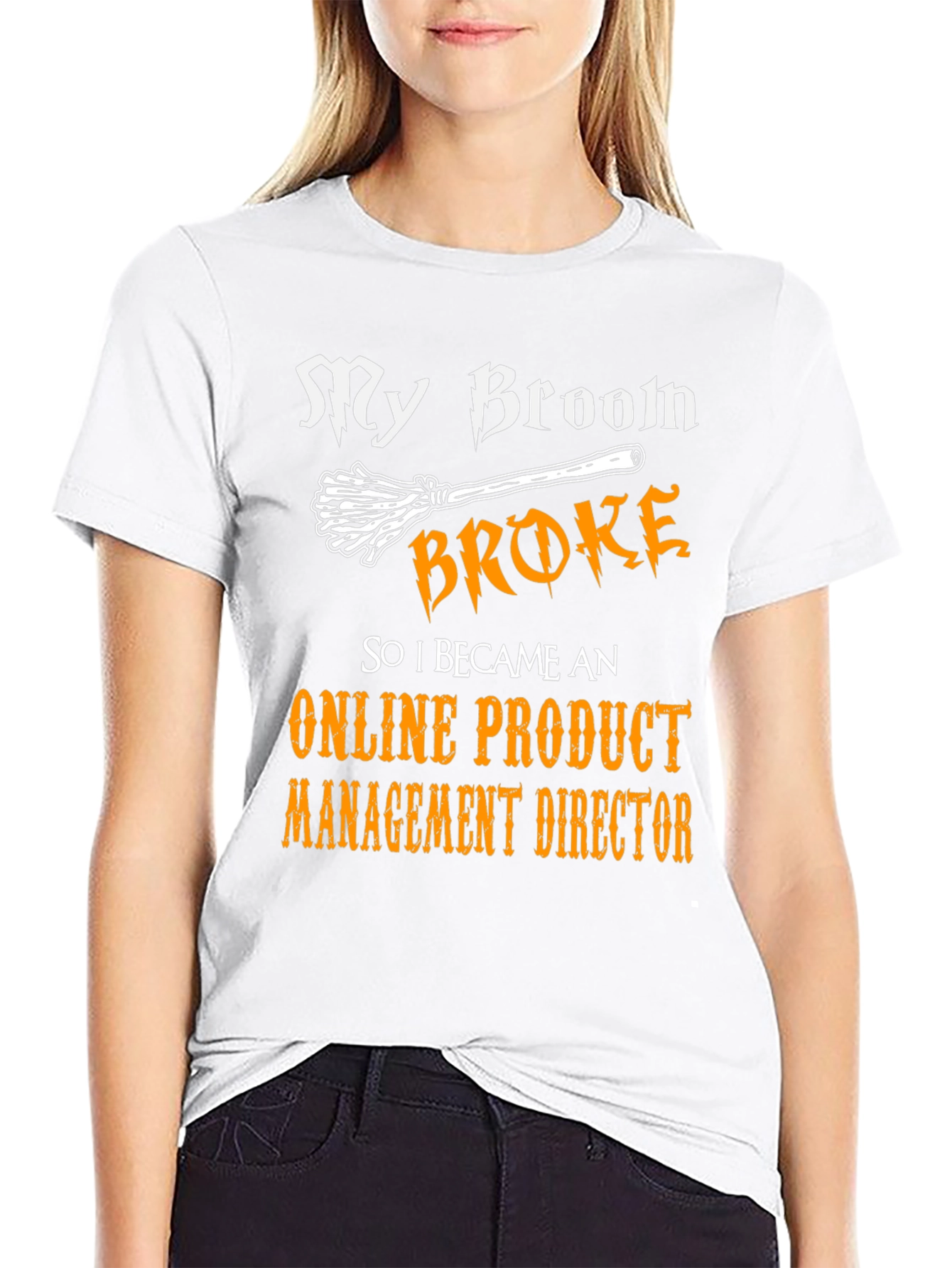 My Broom Broke Funny Halloween T-Shirt