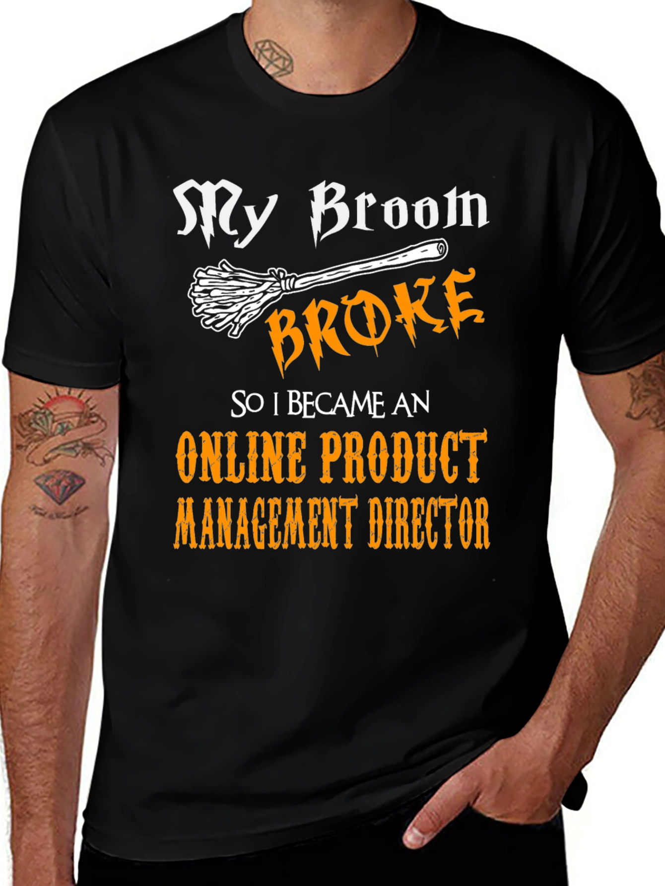 My Broom Broke Funny Halloween T-Shirt