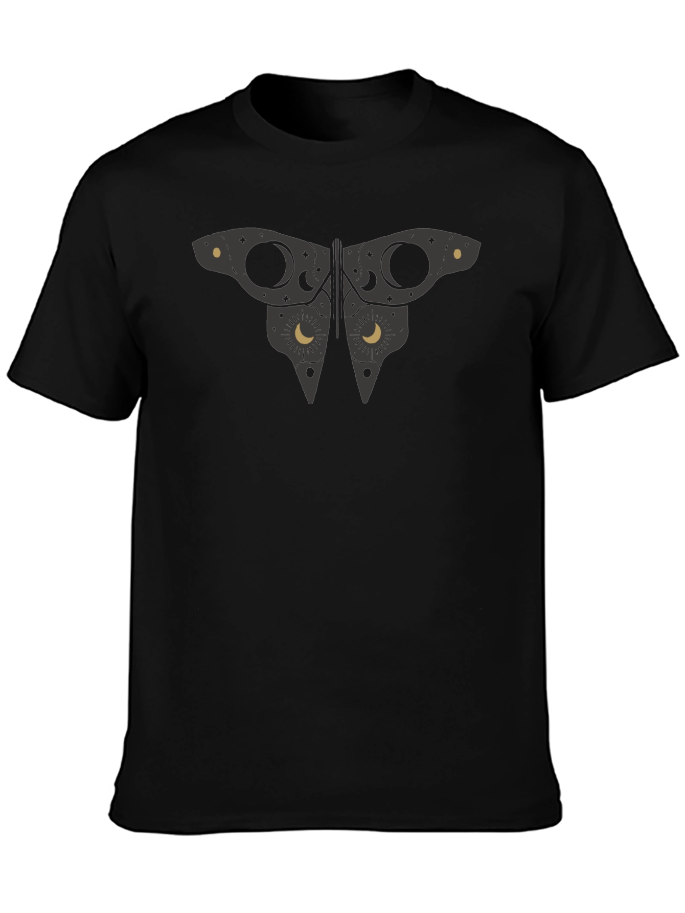 Celestial Butterfly Graphic Black Tee