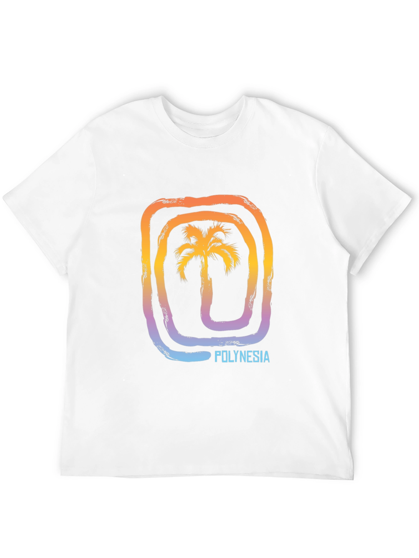 Polynesia Palm Tree Graphic Tee - Black Cotton